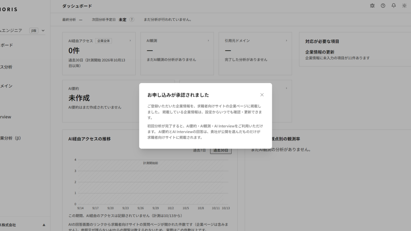 お申し込み承認後の案内